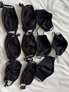7 Black Cloth Face Masks (OSFM)